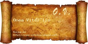 Onea Vitális névjegykártya
